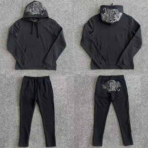 Survêtement décontracté pour femmes, grande taille, 100% coton, imprimé, avec pantalon de jogging et pantalon à capuche - Vente en gros d'usine - Product Image 1