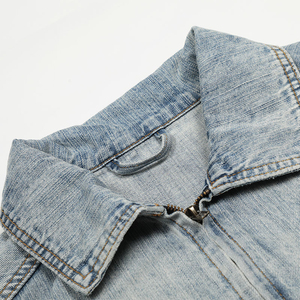 Vestes en jean pour hommes avec poches latérales, logo personnalisé, streetwear tendance, veste en jean de haute qualité - Product Image 3