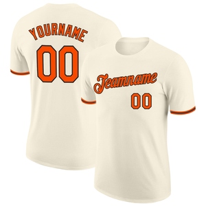 T-shirt Unisexe Antibactérien 100% Polyester Orange-Noir Personnalisé pour l'Industrie de la Fabrication Directe en Gros - Product Image 1