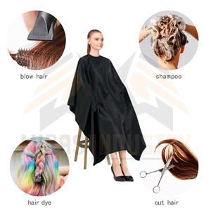 ผ้าคลุมตัดผมโพลีเอสเตอร์สีดำแบบยูนิเซ็กซ์ ชุดทำงานกันน้ำ - Product Image 6