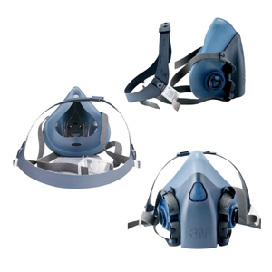 Masque respiratoire demi-visage réutilisable 3M 7502/37081 (AAD) en caoutchouc silicone avec filtre remplaçable pour la protection contre les gaz toxiques et les produits chimiques - Product Image 5