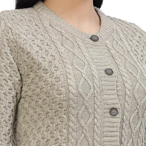 <b>Women's</b> Cozy Cable Knit Sweater Long Sleeve <b>Warm</b> Soft Comfortable Casual Pullover Top with Textured Pattern Classic Crew Neck - Product Image 5