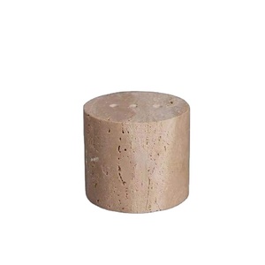 Natural travertine stone cylinder candle <b>holder</b> minimalist solid block design decorative <b>tealight</b> <b>holder</b> modern home decor best - Product Image 1