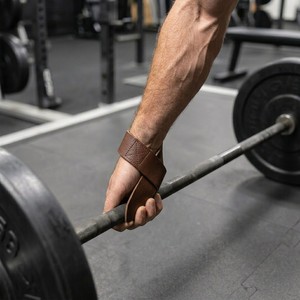 Sangles de musculation en cuir de vachette avec logo personnalisé pour la force athlétique – Souples, pliables, robustes, réglables, antidérapantes, avec protection de la paume pour le fitness - Product Image 5