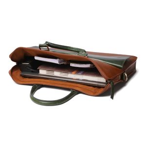 Genuine Leather Brown Large Capacity Laptop <b>Bag</b> Briefcase Crossbody <b>Computer</b> Handheld Business Travel <b>Bag</b> - Product Image 3
