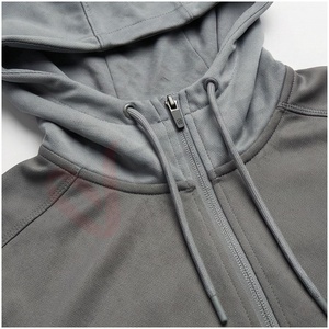 Conjunto Deportivo Gris para Hombre, Manga Larga, con Capucha, Cierre Frontal, Color Sólido, Transpirable, Corte Regular, para Otoño - Product Image 4
