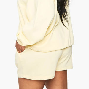 Shorts de sport décontractés pour femmes, 100% coton, nouvelle mode, avec logo brodé personnalisé, fabrication en gros - Product Image 5