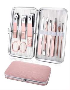 Kit de Pedicura de Acero Inoxidable, Lima de Uñas, Cortaúñas, Empujador, Pinzas, Juego de Instrumentos de Cuidado de Belleza con Estuche con Cierre, 11 Piezas - Product Image 1