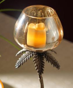 Luxury Tabletop Palm Tree <b>Candle</b> Holder Decorative Hurricane Centerpiece - Product Image 5