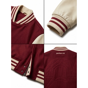 Custom Premium Wool Melton Lambskin <b>Leather</b> Asymmetric Varsity <b>Jacket</b> <b>Men's</b> Avant-Garde Fraternity Letterman Coat Plus Size OEM - Product Image 4