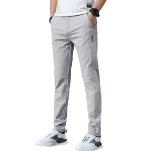 Men's Summer Casual Ice <b>Silk</b> Stretch Quick Dry Vintage <b>Pants</b> Mid Waist Breathable Sweatpants Loose Flat Front Drawstring Closure - Product Image 6