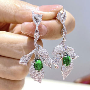 Pendiente colgante delicado de moda único, joyería de moda de Zirconia cúbica de Plata de Ley 925 para regalo de mujer - Product Image 2