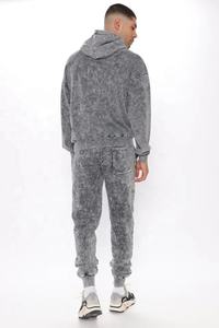 Conjunto Deportivo Casual de Invierno para Hombre, con Capucha, de Felpa Técnica Personalizada, Lavado al Ácido, de Algodón, Color Sólido - Product Image 3