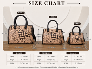 Bolso de mano y bandolera de cuero de vaca repujado a cuadros en tonos marrón y tostado, estilo vaquero, tamaño mediano de 11 pulgadas, modelo Speedy, personalizado 2026 - Product Image 2