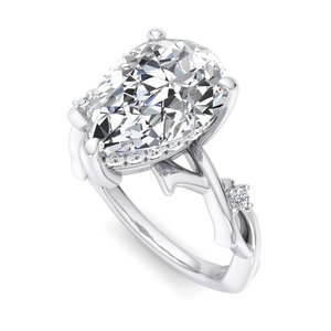 Bague de fiançailles romantique en argent sterling 925 avec motif de branche épineuse et diamants en moissanite en forme de goutte d'eau - Product Image 4