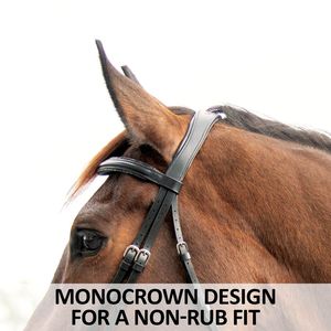 Brida de cuero genuino marrón para doma y equitación, equipo ecuestre, precio al por mayor - Product Image 4