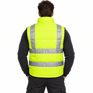 Chaleco de seguridad impermeable de alta visibilidad con cinta reflectante, chaleco de trabajo de invierno para trabajadores de construcción de carreteras y equipos de seguridad - Product Image 2