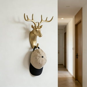 Decorative Deer Head <b>Wall</b> Hook Resin Animal <b>Wall</b> Mounted Coat Hook Key Holder for Home Living Room Decoration - Product Image 2