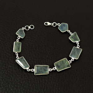 Diseño bohemio de gama alta de lujo Natural aguamarina piedras preciosas delicadas pulseras hombres y mujeres 925 joyería Bohemia esterlina OEM - Product Image 3