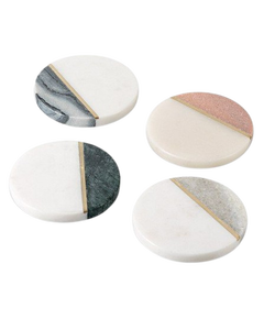 Sous-verre carré en bois et marbre, moderne, antidérapant, pour table - Product Image 3