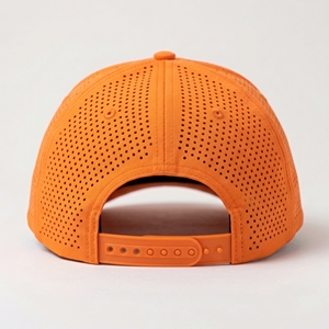 Orange Perforated Trucker Cap Adjustable Baseball <b>Hat</b> Breathable Strap Back Cap for Sports Outdoor Wear - Product Image 3