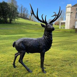 Statue de renne grandeur nature en bronze pour jardin, figurine animale personnalisée, sculpture de renne pour décoration au sol - Product Image 4