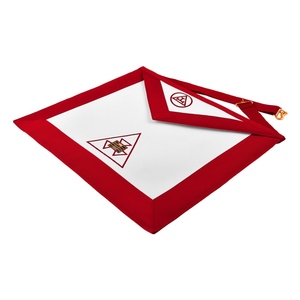 Delantal de Ceremonia Masónica del Arco Real, para Antiguo Sacerdote, con Triple Tau y Cinta Roja, Regalia Masónica para Logia del Arco Real - Product Image 2