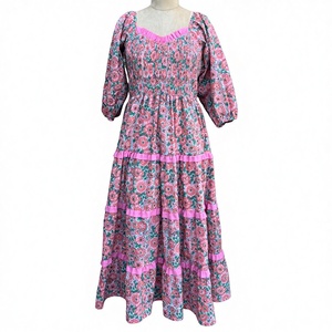 Robe en coton décontractée grande taille pour femmes pour l'été Robe de printemps à manches longues avec décoration brodée - Product Image 1