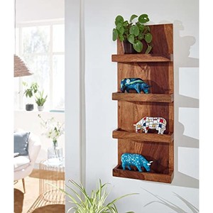 Consola de Pared Contemporánea de Madera de Mango Hecha a Mano con Grabado Decorativo y Acabado Blanqueado, Función de Almacenamiento para Sala de Estar - Venta al por Mayor - Product Image 4