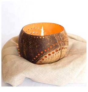 Creative <b>Coconut</b> <b>Shell</b> Candle Stand Sun Rays Handmade Eco Tealight Holder Elegant Sustainable Decorative Home Piece - Product Image 1