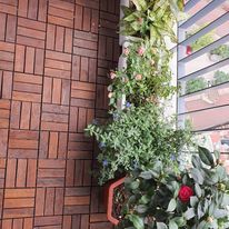 Kanhome กระเบื้องไม้อาคาเซียทันสมัย12แผ่นความหนา19มม. กันลื่น300x300มม. สำหรับตกแต่งทางเดินในสระกลางแจ้งสินค้ายอดนิยม - Product Image 5