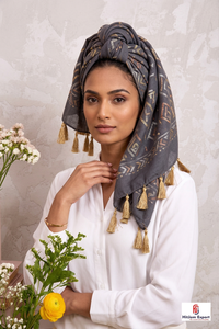 Luxury Custom Printed <b>Silk</b> <b>Square</b> <b>Scarf</b> With Tassel Lightweight Soft Fabric Women Fashion Headscarf OEM Manufacturer - Product Image 5