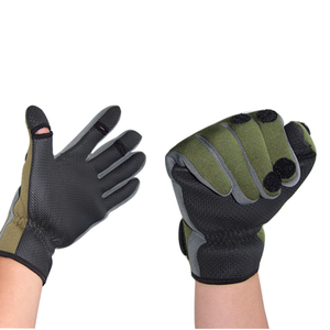 Insulated Fishing Gloves Half Finger Camouflage Green Synthetic Material Adjustable Wrist <b>Strap</b> Breathable Waterproof Unisex - Product Image 2