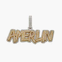 Perhiasan Hip Hop Mewah Trendi Berlapis Rhodium Emas Putih/Kuning 10K Unisex 27g 3.12ct Berlian Alami Potongan Brilian Kejernihan VS1