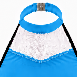 Haut court de cheerleading bleu ciel et blanc sans manches pour femmes et filles – Tenue de performance athlétique pour l'entraînement en équipe – Vêtement de sport - Product Image 6