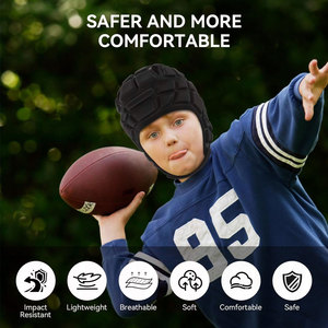 Casque Soft Shell 7v7 pour football américain, casque de protection souple rembourré pour le rugby, protège-tête réglable et respirant en mousse EVA anti-impact - Product Image 5