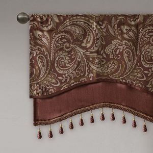 Asta finestra Jacquard bordeaux Pocket mantovana con perline 50x18 "tende e mantovane - Product Image 3