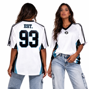Jersey de Fútbol Americano Unisex Personalizado 2026, 220GSM, Poliéster Transpirable, Diseño de Panel con Cuello en V, Uniforme de Equipo Personalizado, OEM, Venta al Por Mayor, EE. UU. - Product Image 1