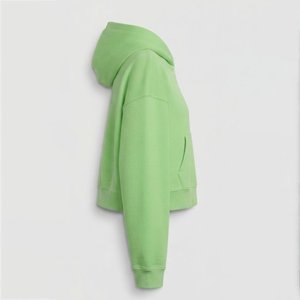 Novedades, Sudadera con Capucha para Mujer con Logotipo Personalizado, Color Sólido, Manga Larga, Corte Recortado, Ropa Casual de Otoño, 100% Algodón Felpa - Product Image 3