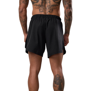 Pantalones Cortos Deportivos para Hombre, Negros, con Paneles de Malla, Dobladillo Dividido, Ropa Deportiva Ligera para Gimnasio, Running y Entrenamiento - Product Image 2