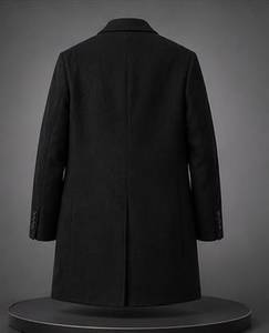 Custom Men's Premium Wool Overcoat | Winter Knee-Length Coat | <b>Quilted</b> Satin Lining | <b>Single</b> Button Closure | OEM ODM - Product Image 4