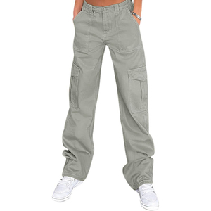 Women Wide Leg Cargo <b>Pants</b> High Waist Drawstring Loose Fit Casual Joggers Solid Streetwear Sweatpants Female <b>Hippie</b> Trousers - Product Image 6