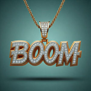 Star Dust Unisexe Argent Sterling Moissanite Diamant Nom Pendentif Plaqué Or Élégant Hindou Inspiré Hip Hop Bijoux Hommes Femmes - Product Image 2