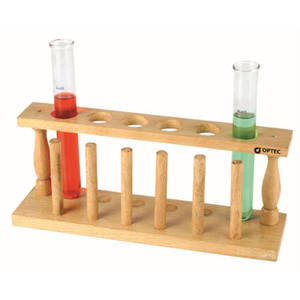 Soporte de madera profesional para laboratorio con orificios perforados, pasadores verticales para secado, personalizable OEM, capacidad de 6-12 orificios, 20 cm - Product Image 3