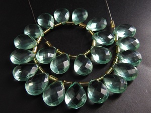 Perles en forme de larme facettées en améthyste verte et en quartz, faites à la main, 14x10mm, trou de 0,5mm, perles en verre cristal hydro-goutte, pour bijoux - Product Image 4