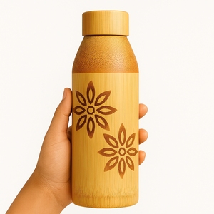 Custom Engraved Natural Bamboo Water Bottle | Eco-Friendly Reusable Drink Bottle for Outdoor Home Use | OEM Private Label - Product Image 2