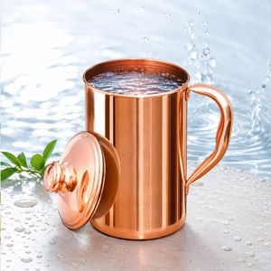 Pichet isotherme à double paroi en cuivre, anti-fuite, réutilisable, grande capacité, portable pour boissons chaudes, design moderne, mariage, maison - Product Image 2