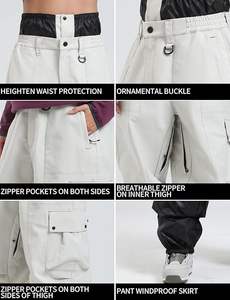 Pantalon de ski pour homme OEM, respirant et imperméable, pantalon cargo d'hiver pour snowboard en nylon avec aérations, techniques imprimées - Product Image 4
