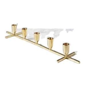 Bougeoir tendance pour la maison, l'hôtel, décoration de dîner de mariage, bougeoirs couleur or, Design moderne en métal, bocaux - Product Image 1