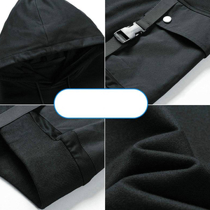 เสื้อฮู้ดดี้เทคแวร์ดีไซน์ใหม่ล่าสุด คุณภาพพรีเมียม มีกระเป๋าคาร์โก้ขนาดใหญ่ สายรัดแบบหัวเข็มขัด และปลายแขนเสื้อแบบริบ สำหรับขายส่ง - Product Image 6